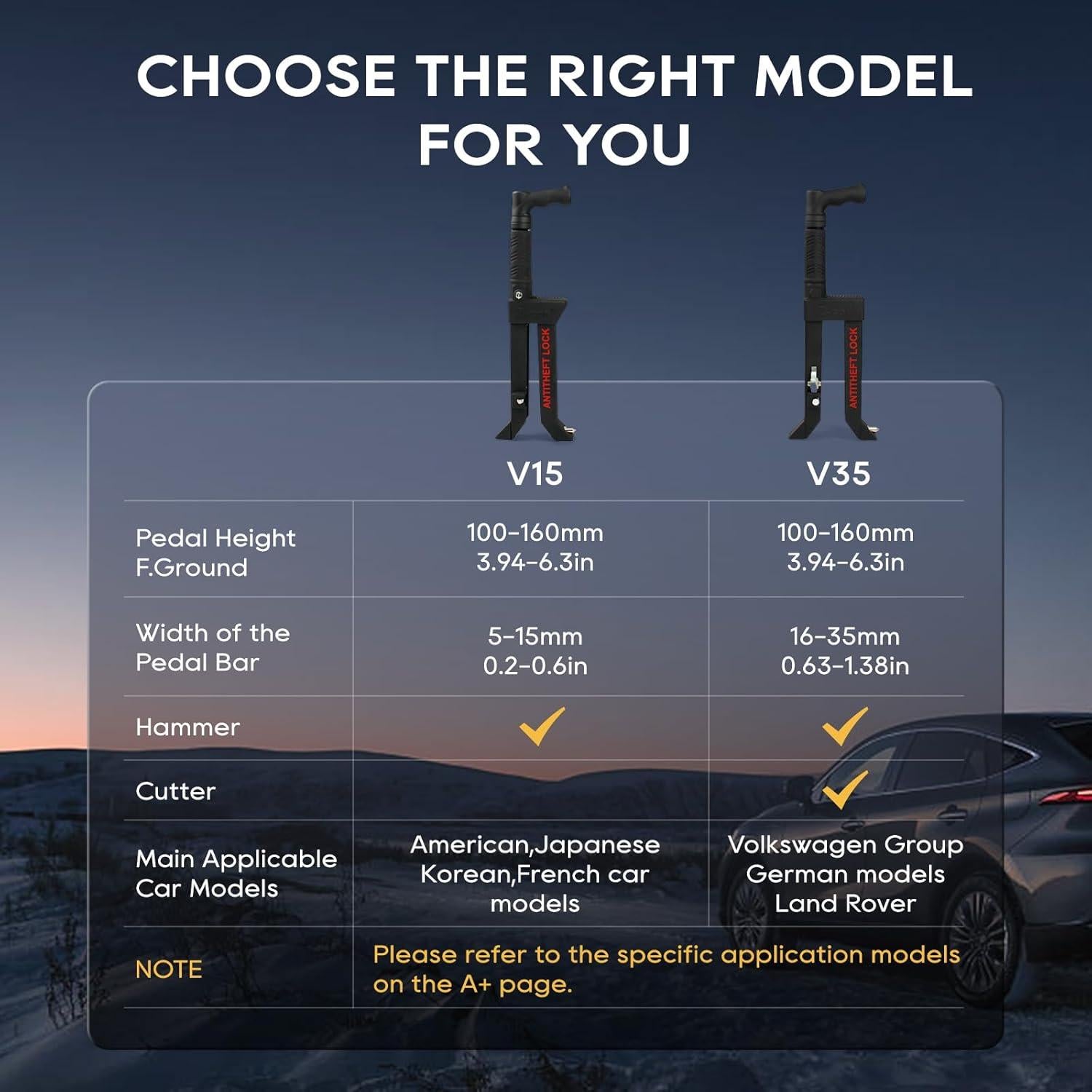 Bloqueo de Pedal de Freno OPSOOPI V15 Antirrobo 5-15mm