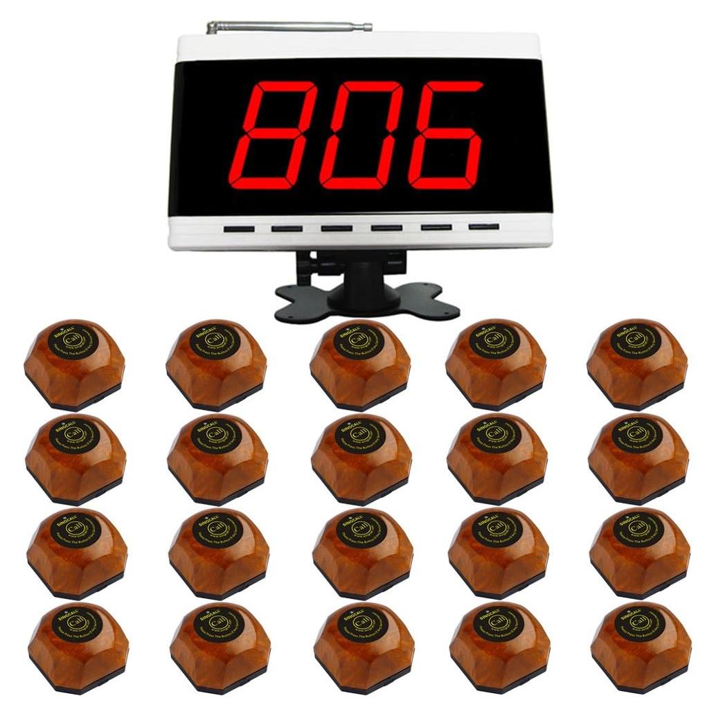 Sistema de Llamada Inalámbrico SINGCALL con 1 Receptor y 20 Botones