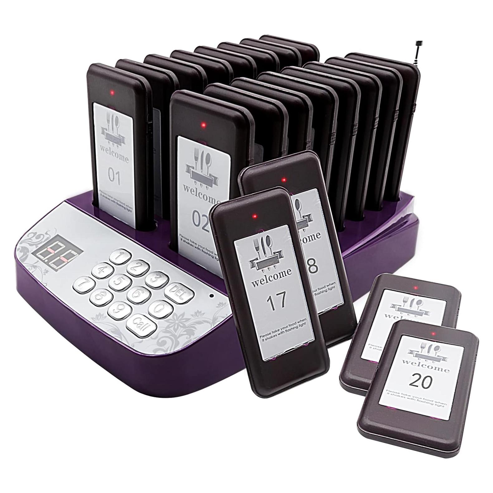 Sistema de Buzzer de Restaurante Daytech 20 Pagers 433MHz