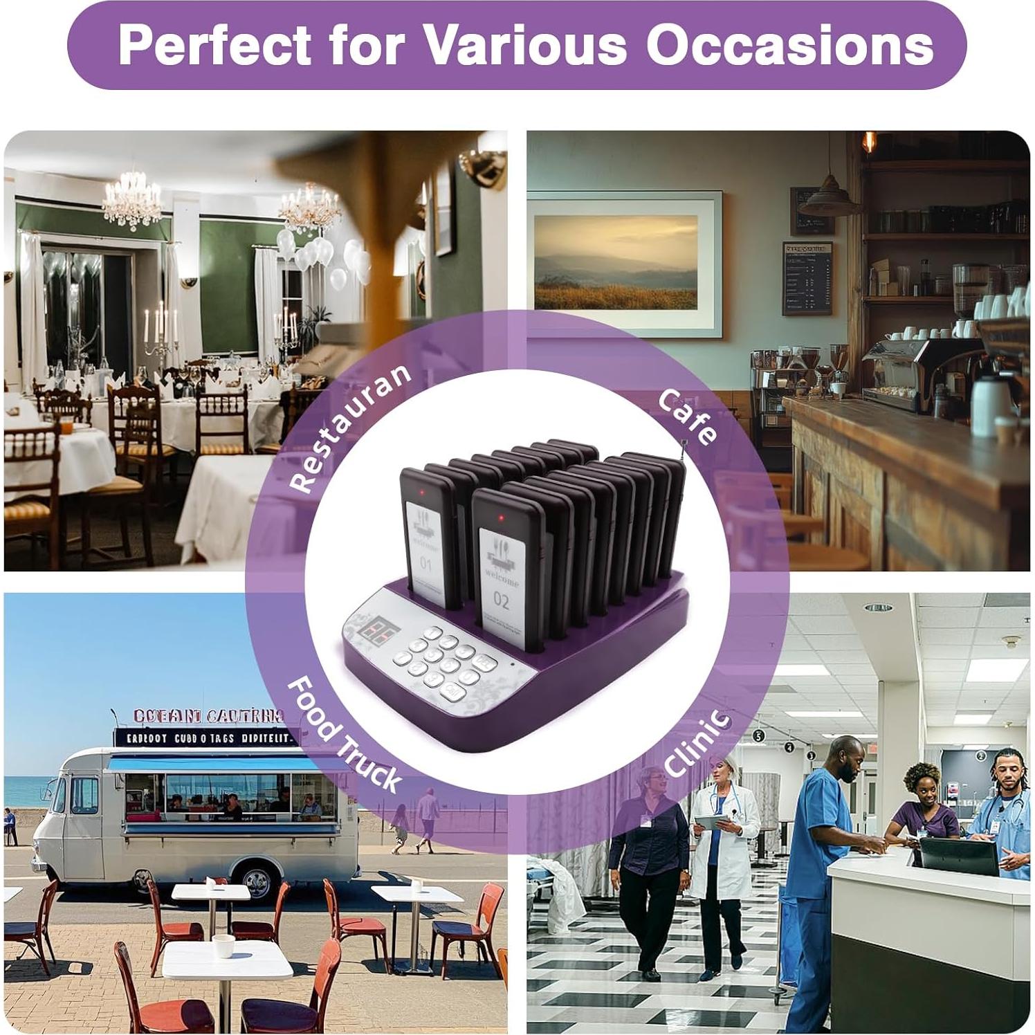 Sistema de Buzzer de Restaurante Daytech 20 Pagers 433MHz