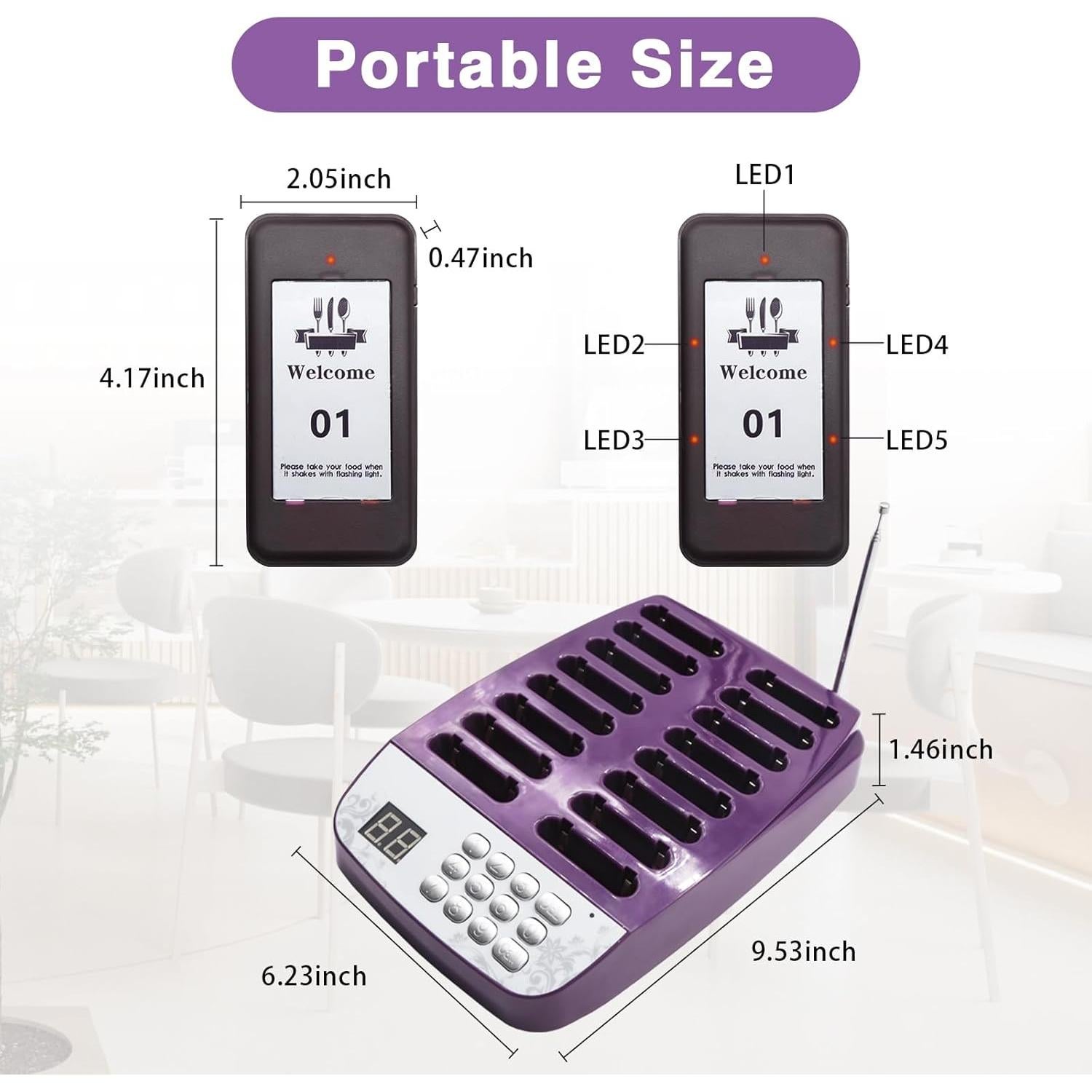 Sistema de Buzzer de Restaurante Daytech 20 Pagers 433MHz