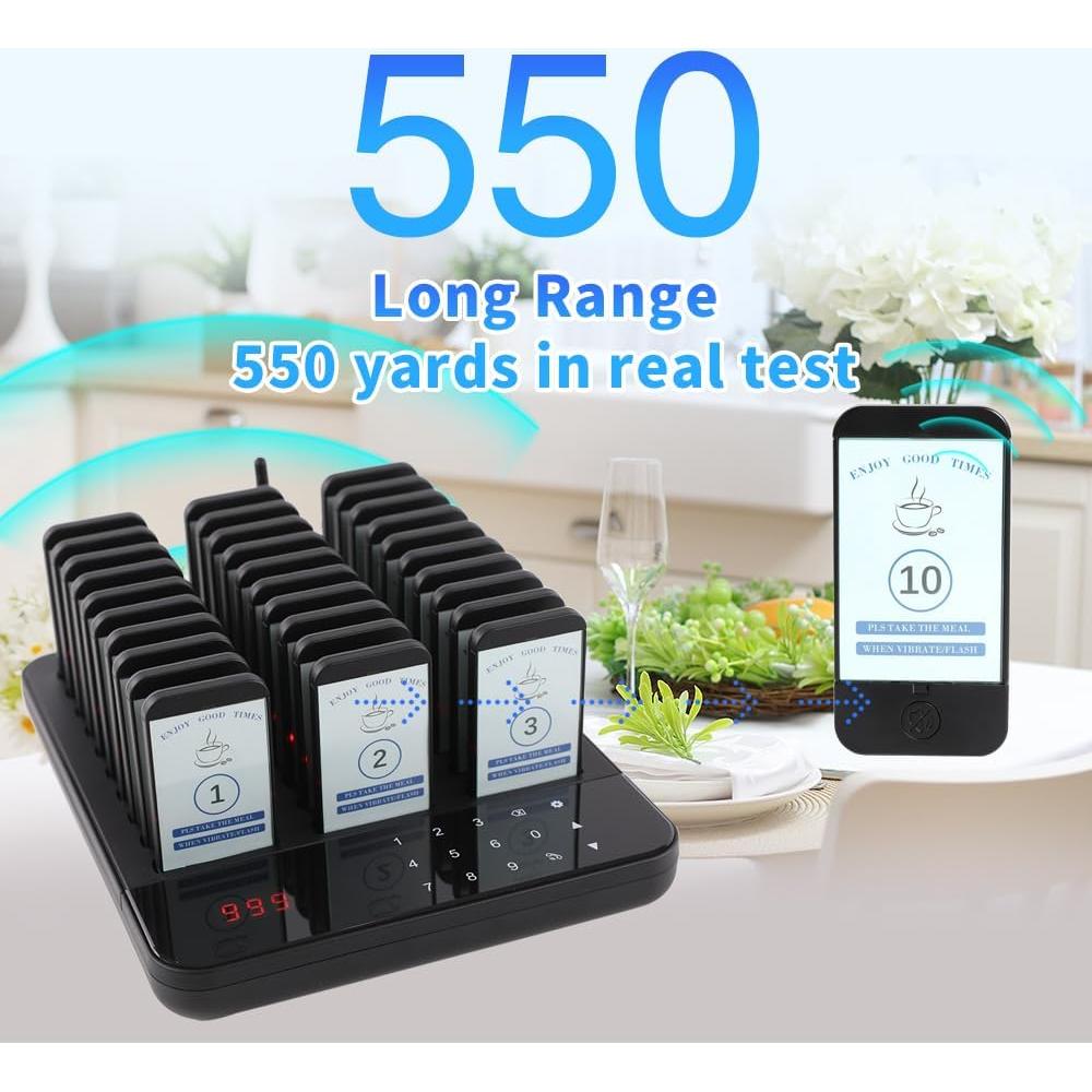 Sistema de Llamada Inalámbrico AGJ 30 Pagers para Restaurantes