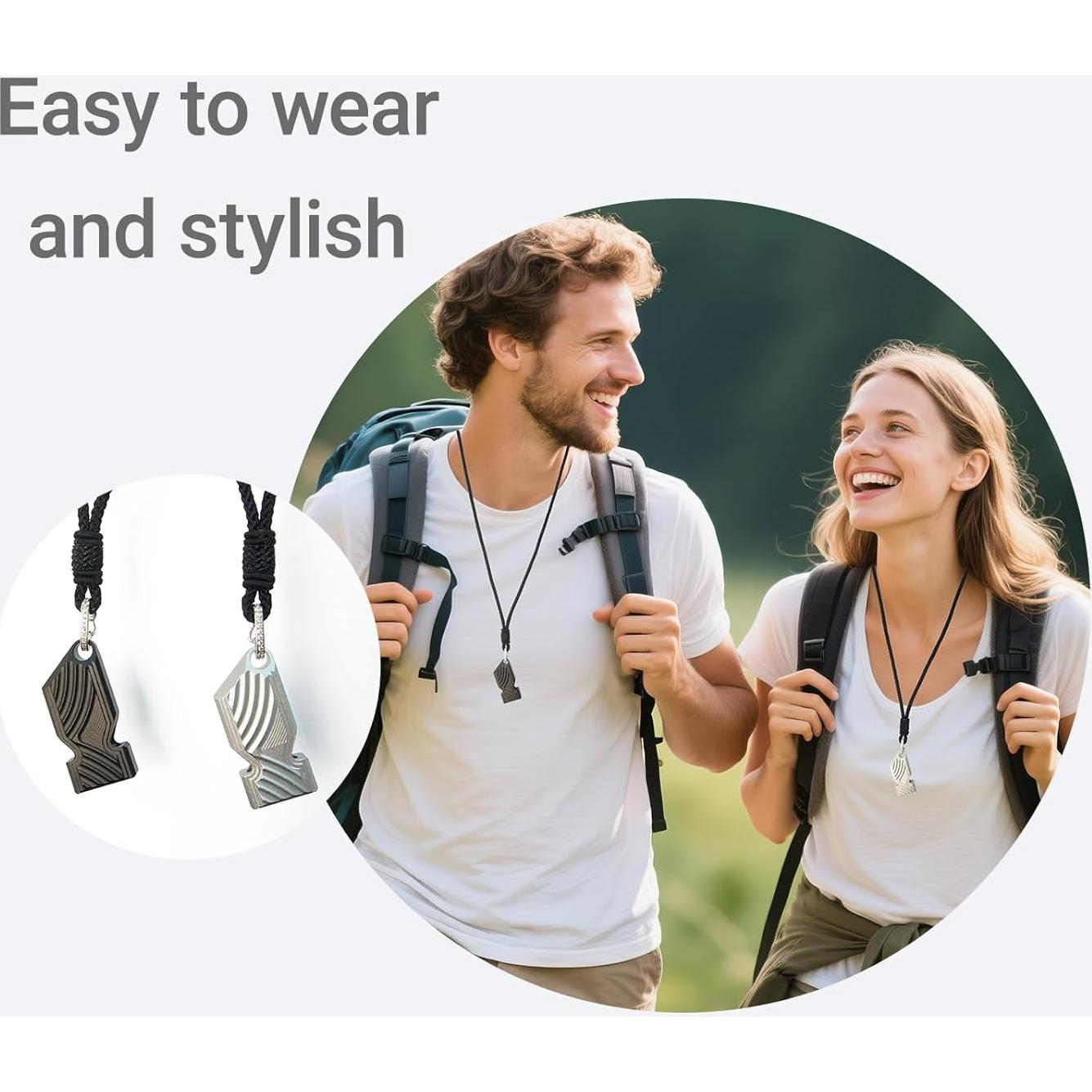 Silbato de Emergencia Novvyriel 120dB con Cuerda - Aluminio