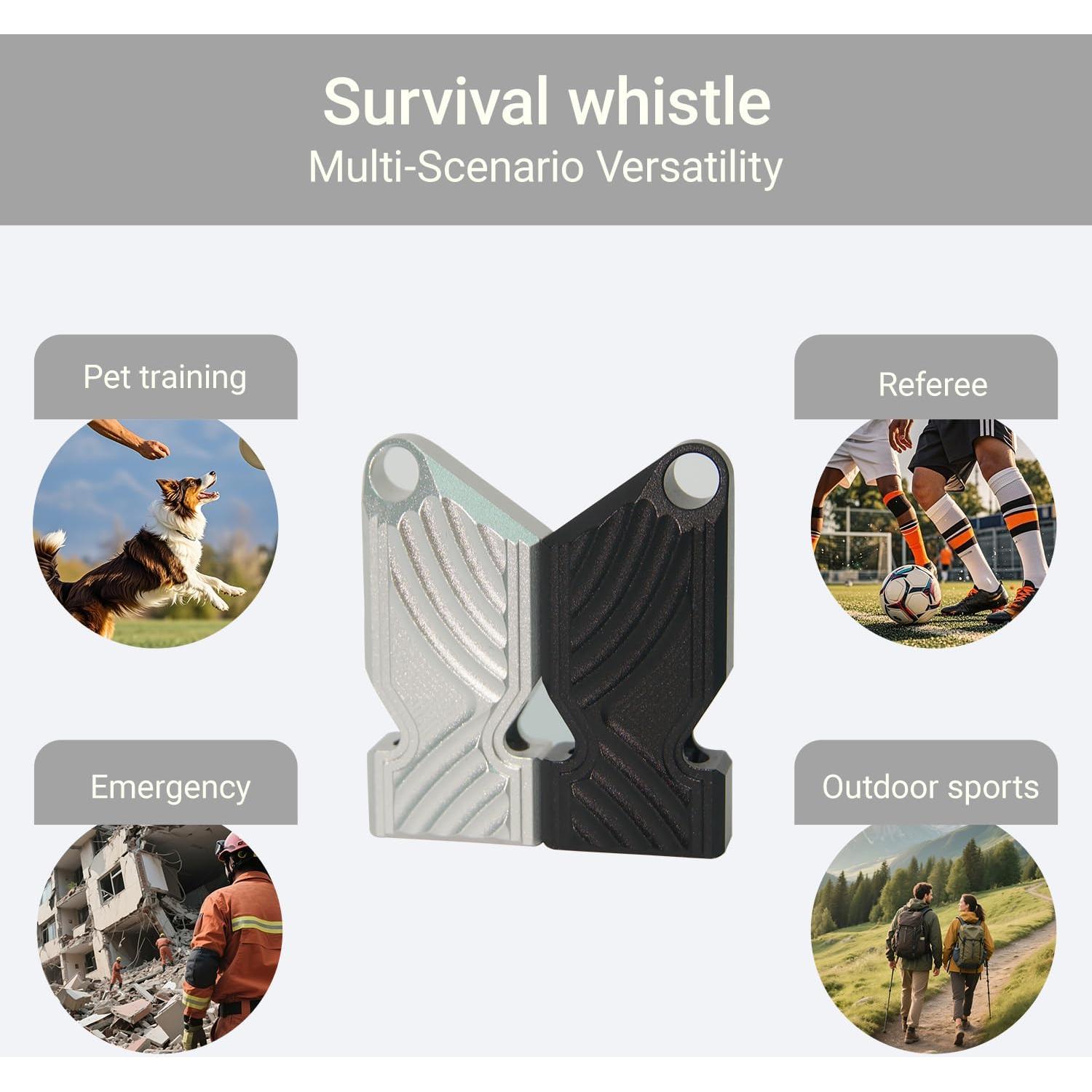 Silbato de Emergencia Novvyriel 120dB con Cuerda - Aluminio