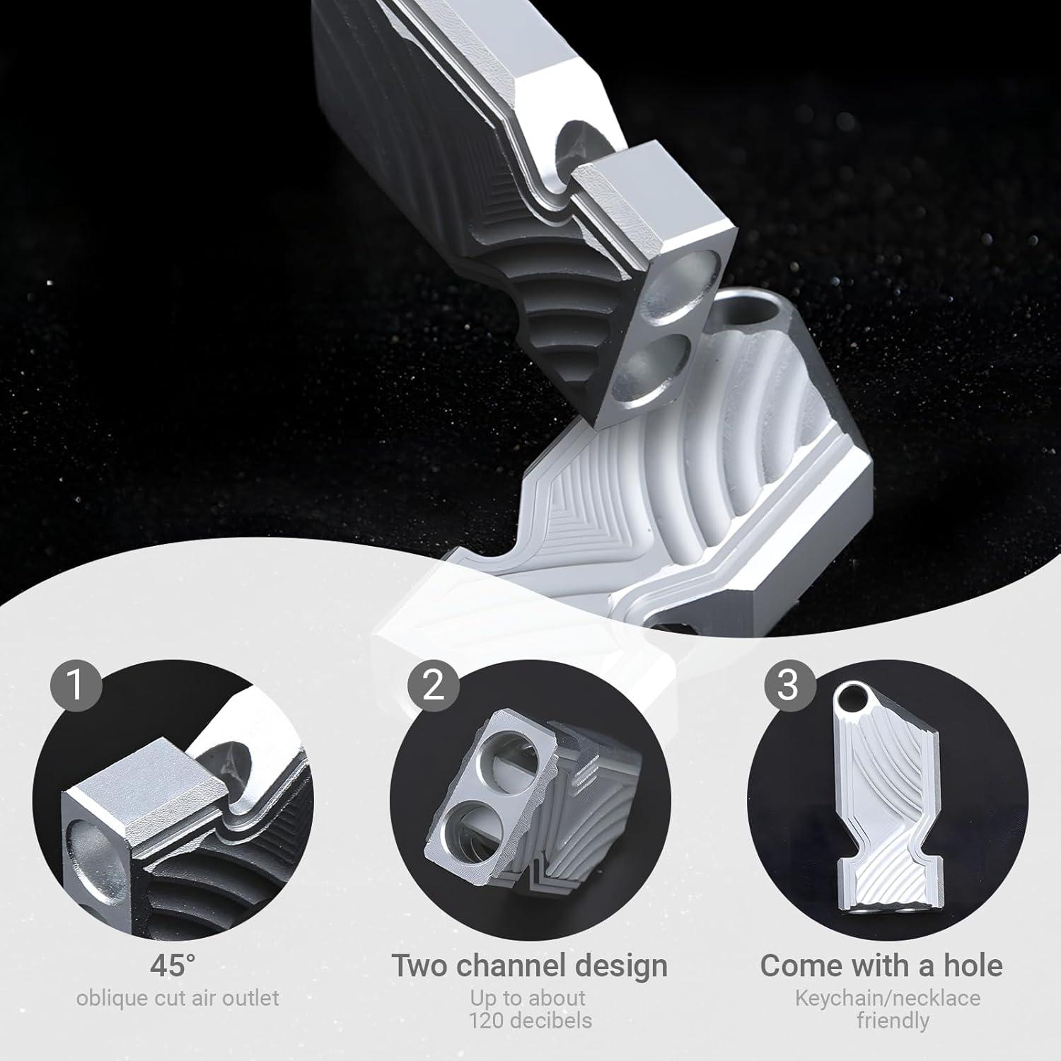 Silbato de Emergencia Novvyriel 120dB con Cuerda - Aluminio