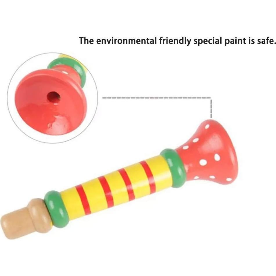 3 Silbatos Musicales de Madera Tovip para Niños 13x3.5cm