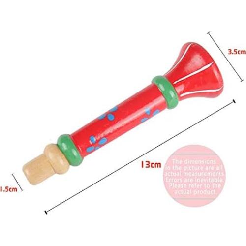 3 Silbatos Musicales de Madera Tovip para Niños 13x3.5cm