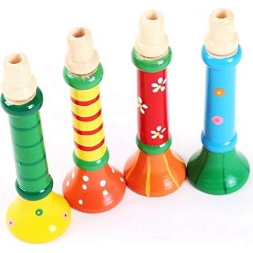 3 Silbatos Musicales de Madera Tovip para Niños 13x3.5cm