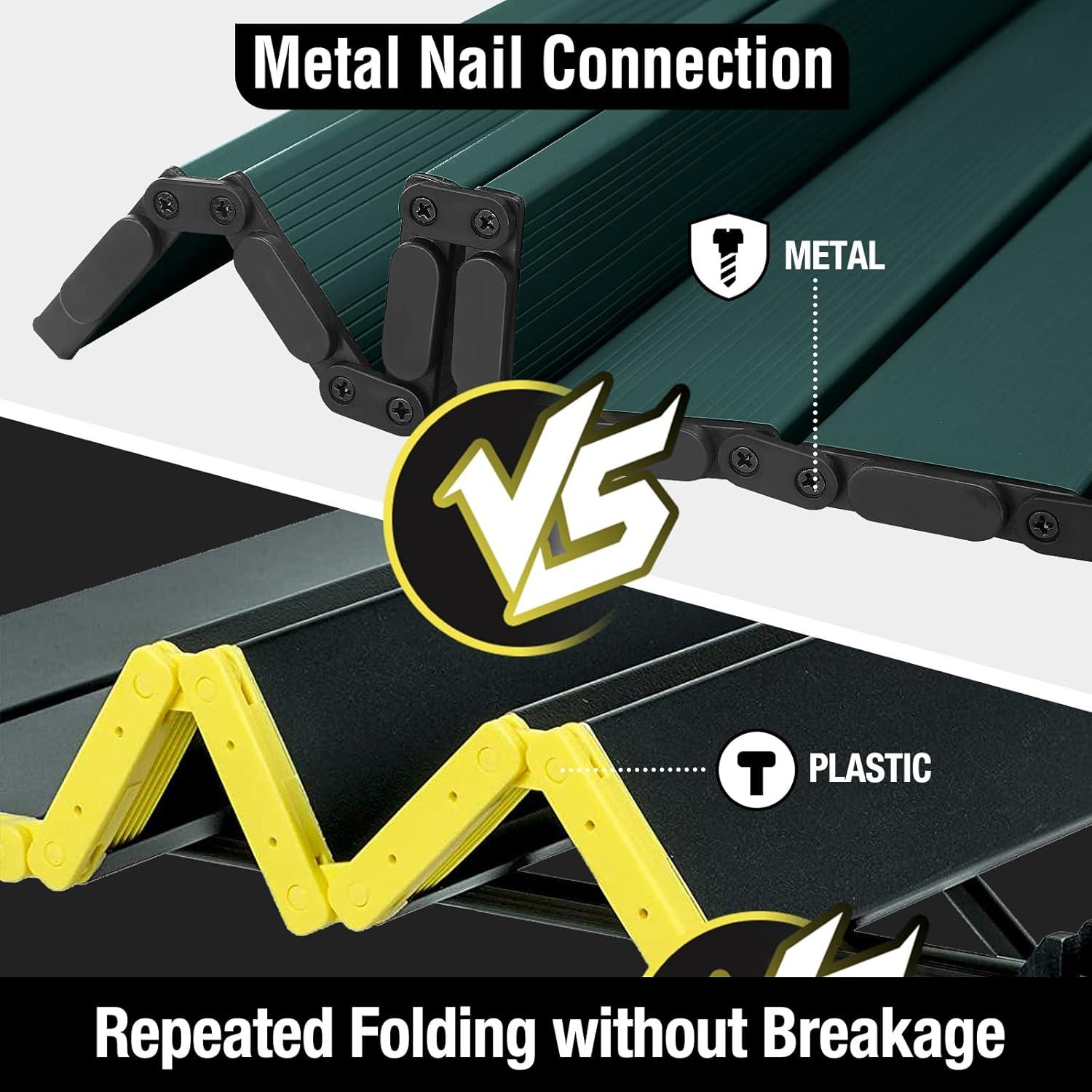 Mesa de Camping VILLEY Plegable de Aluminio Verde 6 Personas