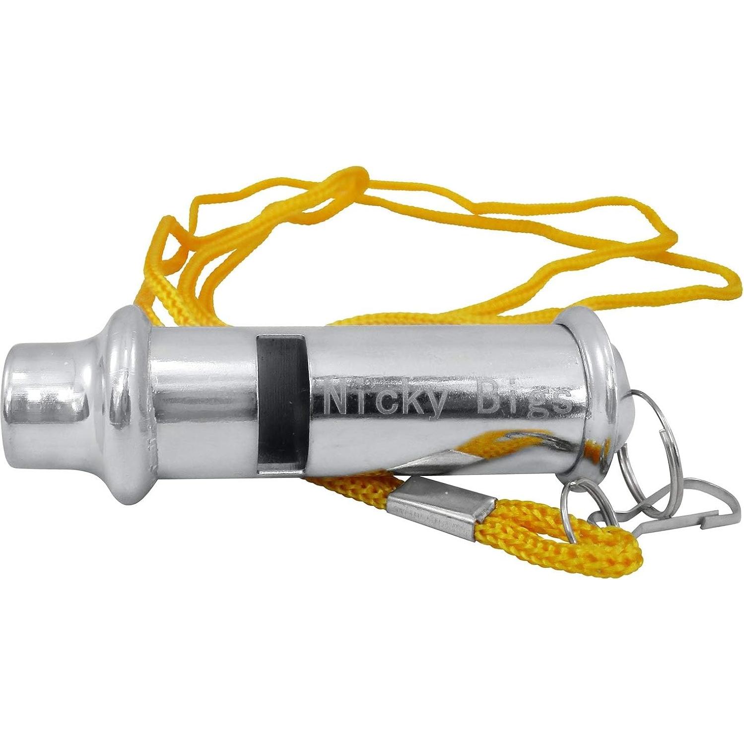 Silbato de Conductor de Tren Nicky Bigs de Metal Deluxe - Plata