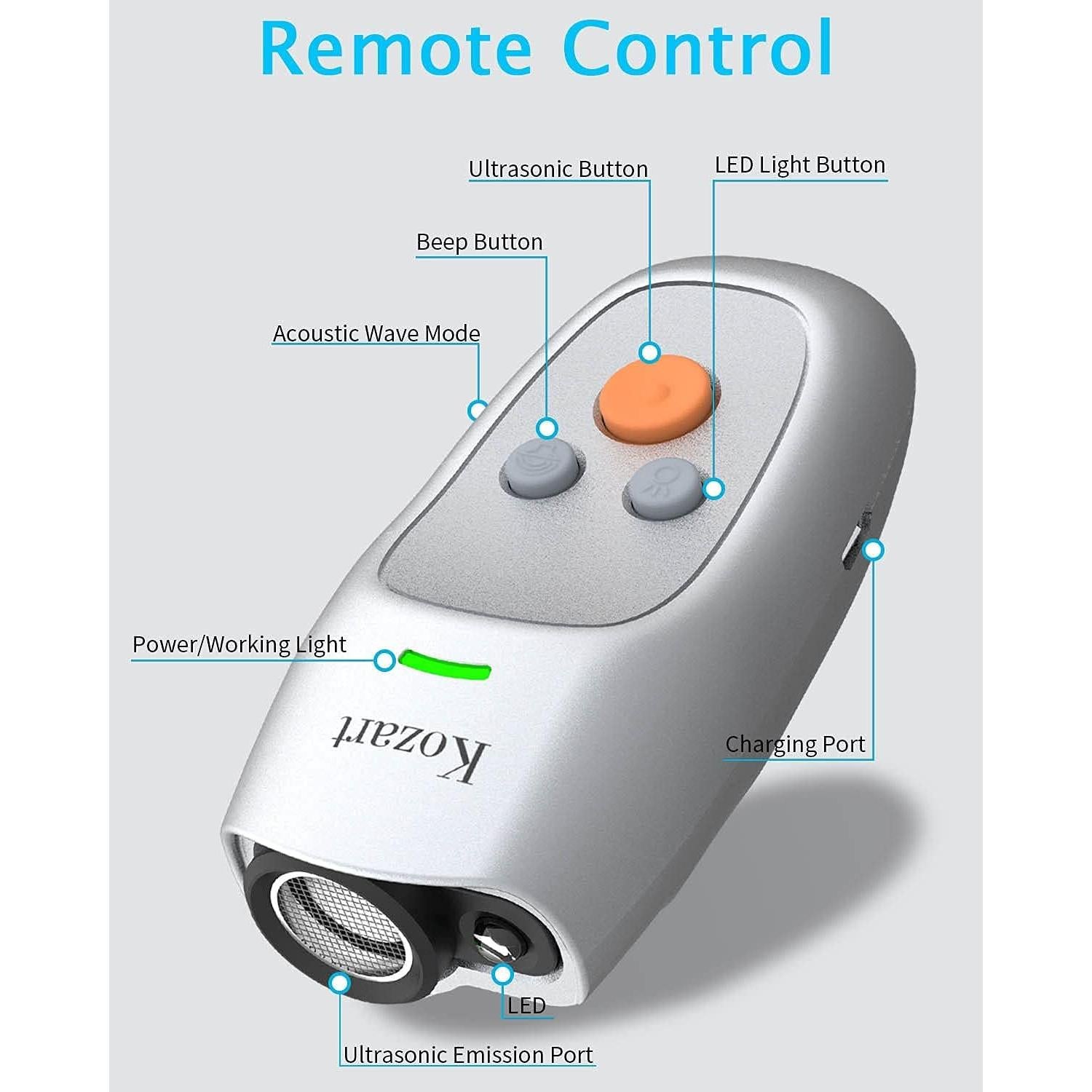 Dispositivo de Control de Ladridos Kozart, Ultrasonido 5m