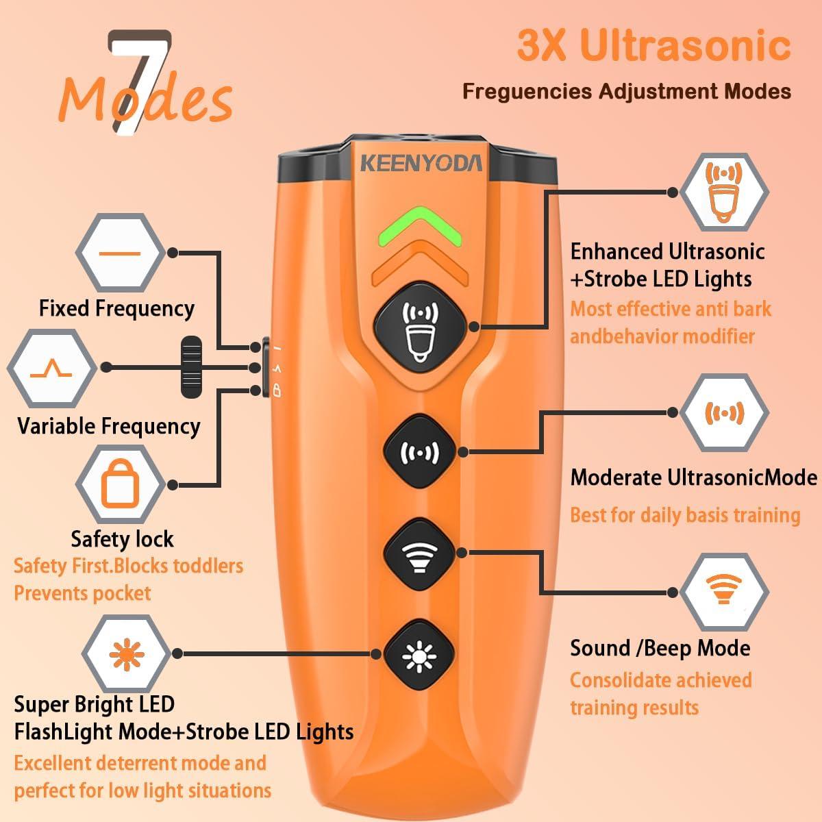 Dispositivo Antiladridos Ultrasonido KEENYODA KY-U57, 7 Modos