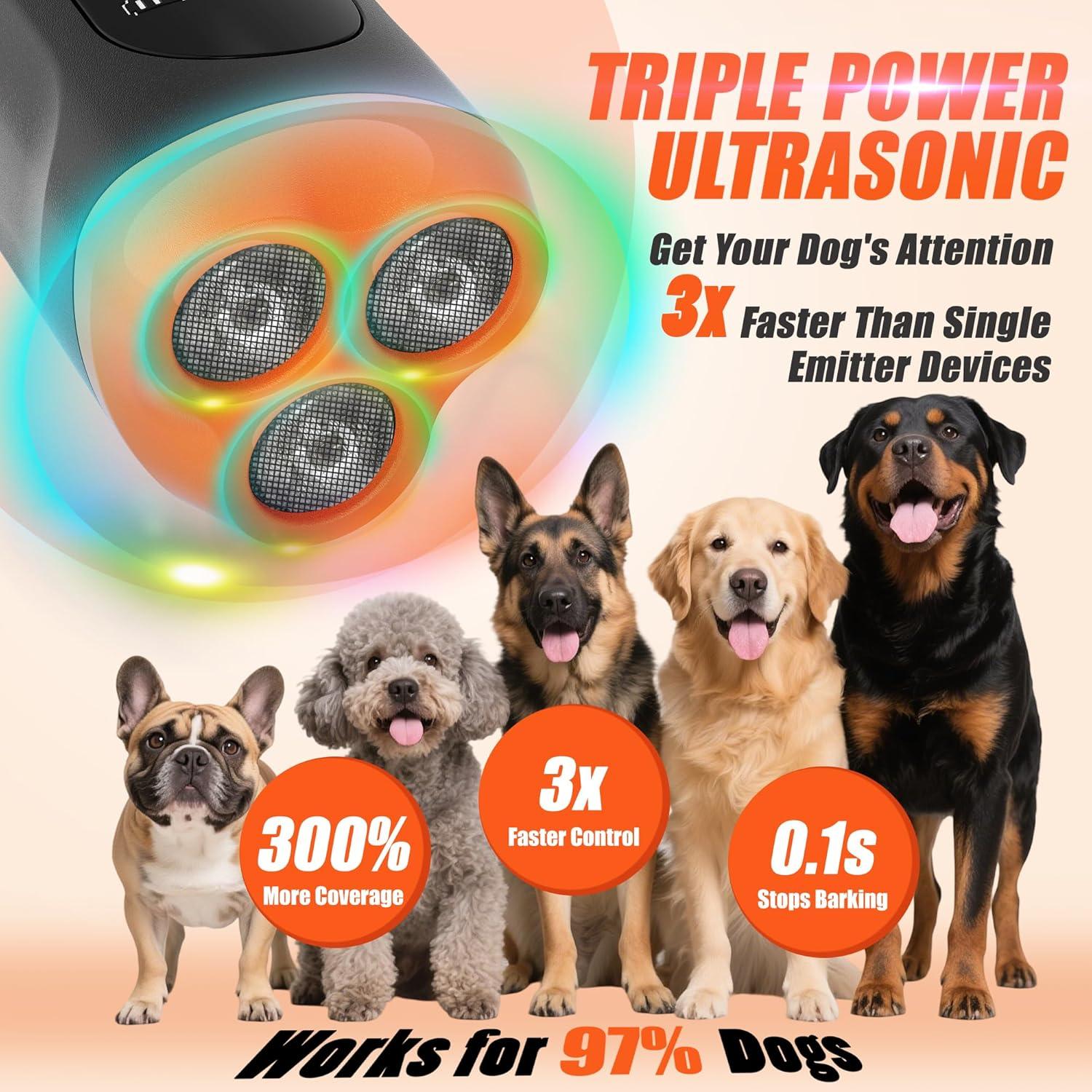 Dispositivo Antibark MUIMUICHU Ultrasonido 3X Control Ladridos