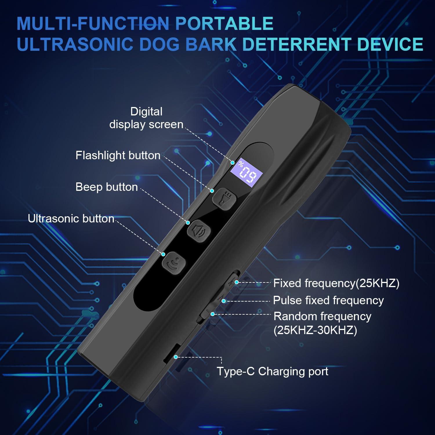 Dispositivo Antiladridos Ultrasónico HVSOTV Recargable 3-en-1