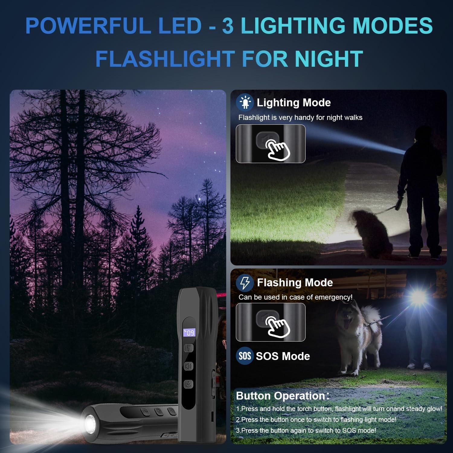 Dispositivo Antiladridos Ultrasónico HVSOTV Recargable 3-en-1