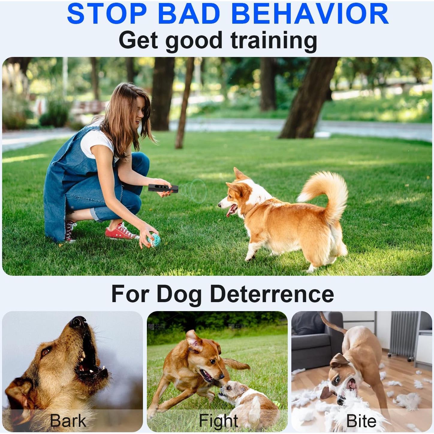 Dispositivo Antiladridos Ultrasónico HVSOTV Recargable 3-en-1