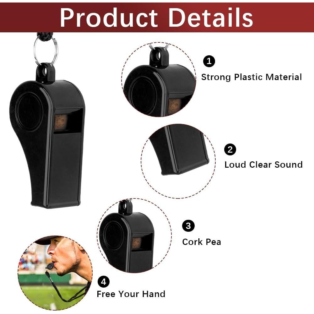 Silbatos de Plástico SythorYang con Cordón - 2 Pcs, Sonido Fuerte