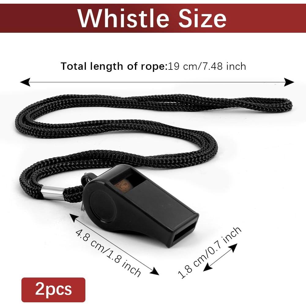 Silbatos de Plástico SythorYang con Cordón - 2 Pcs, Sonido Fuerte