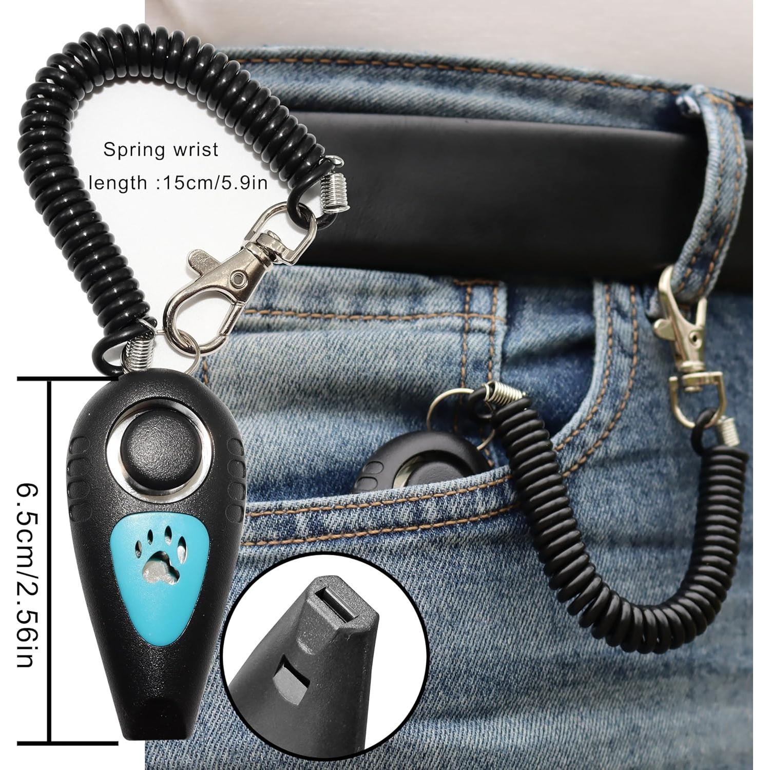 Clicker de Entrenamiento para Mascotas HoAoOo con Silbato y Correa