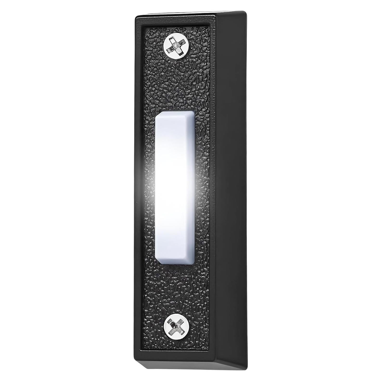 Botón de Timbre Iluminado LED AUGHOA 7.37x2.21cm Negro
