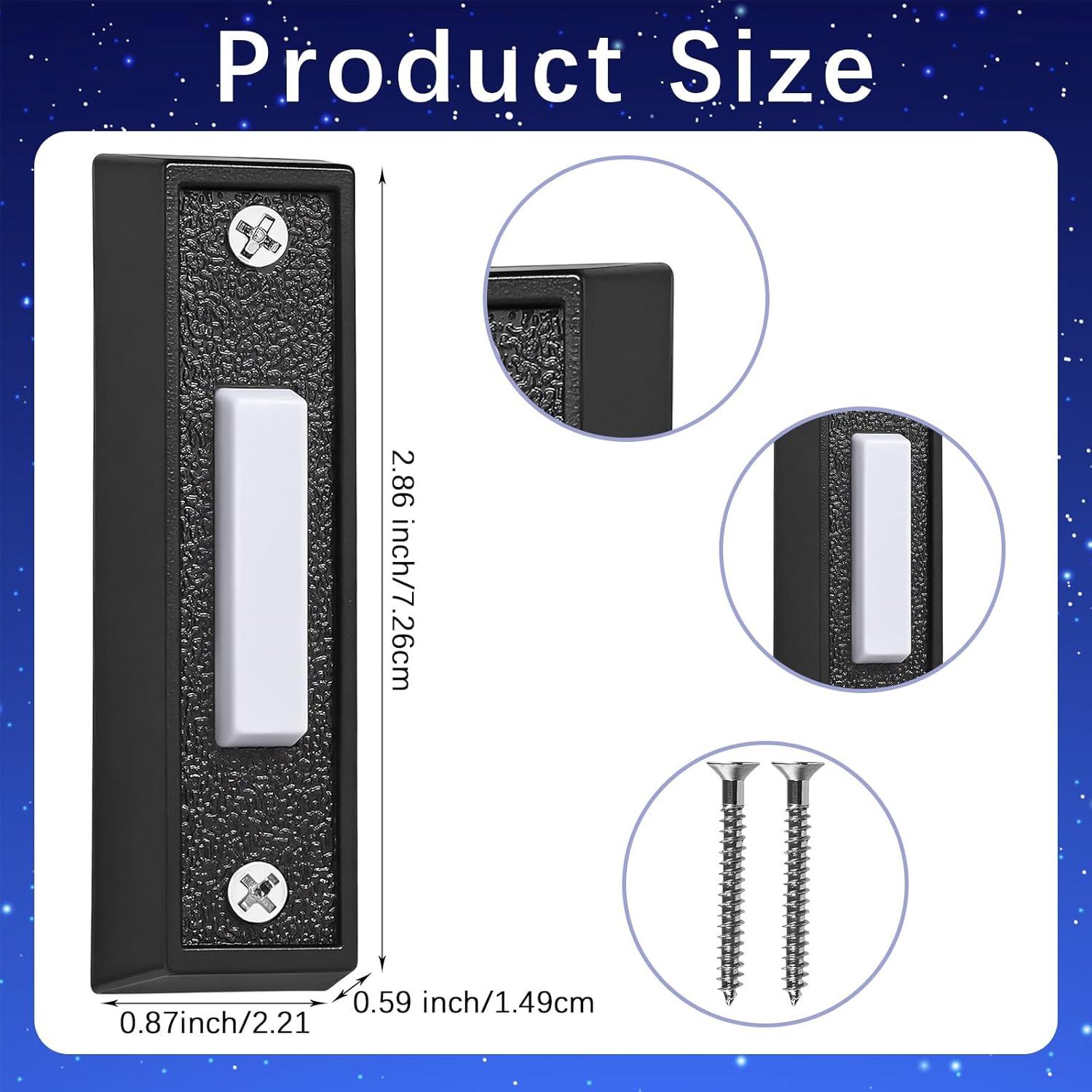 Botón de Timbre Iluminado LED AUGHOA 7.37x2.21cm Negro