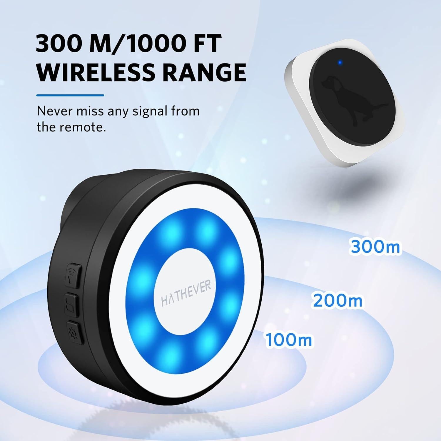 Timbre Inalámbrico para Perros HATHEVER con 20 Tonos y 1000 Pies