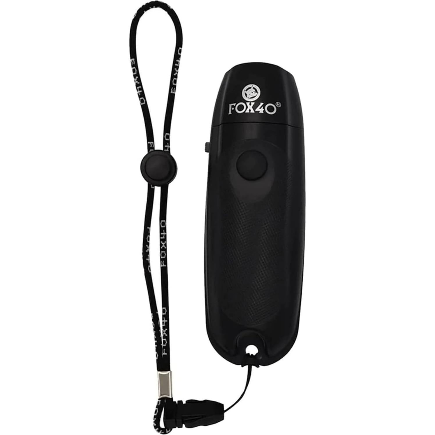Silbato Electrónico Fox 40 Fitness Negro con Lanyard
