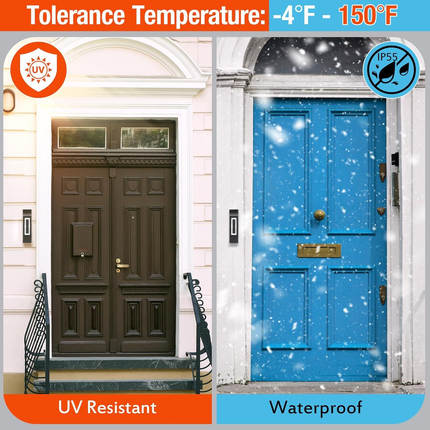 Botón de Timbre de Metal Enhon con Luz LED - Impermeable