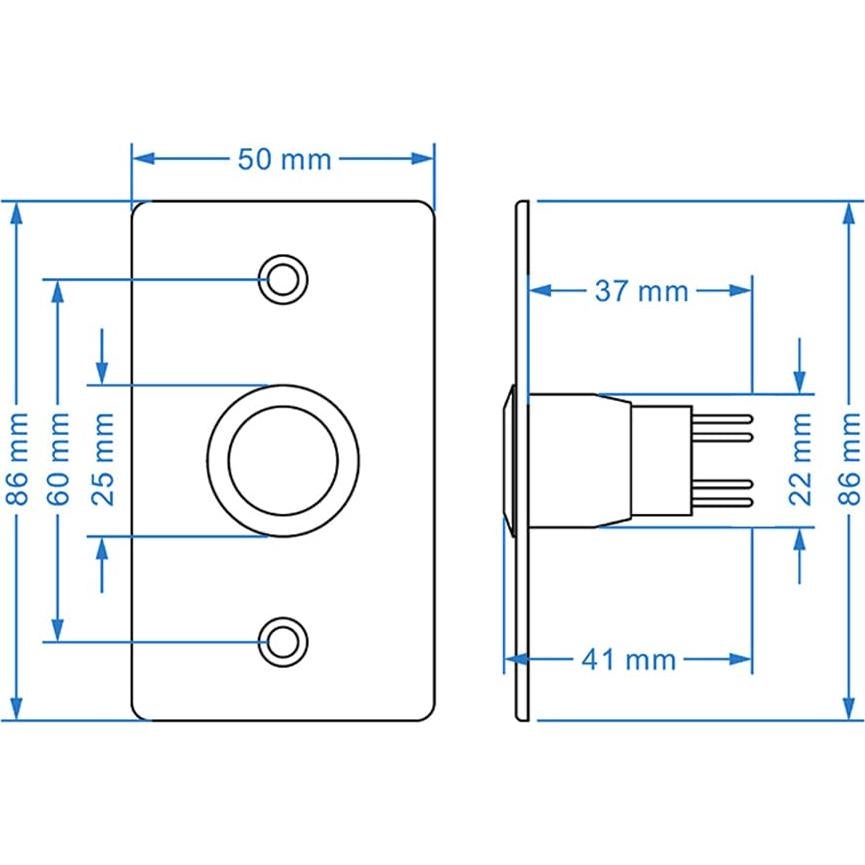Botón de timbre a prueba de agua IP67 GAGALOR DB-006