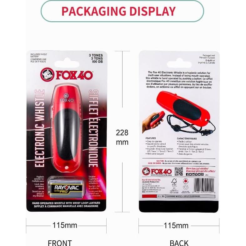 Silbato Electrónico Fox 40 Rojo 100dB para Deportes