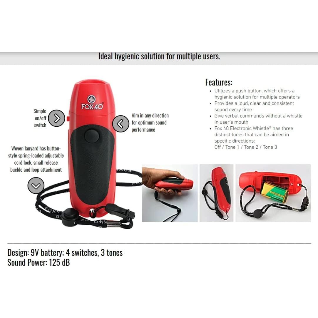 Silbato Electrónico Fox 40 Rojo 100dB para Deportes