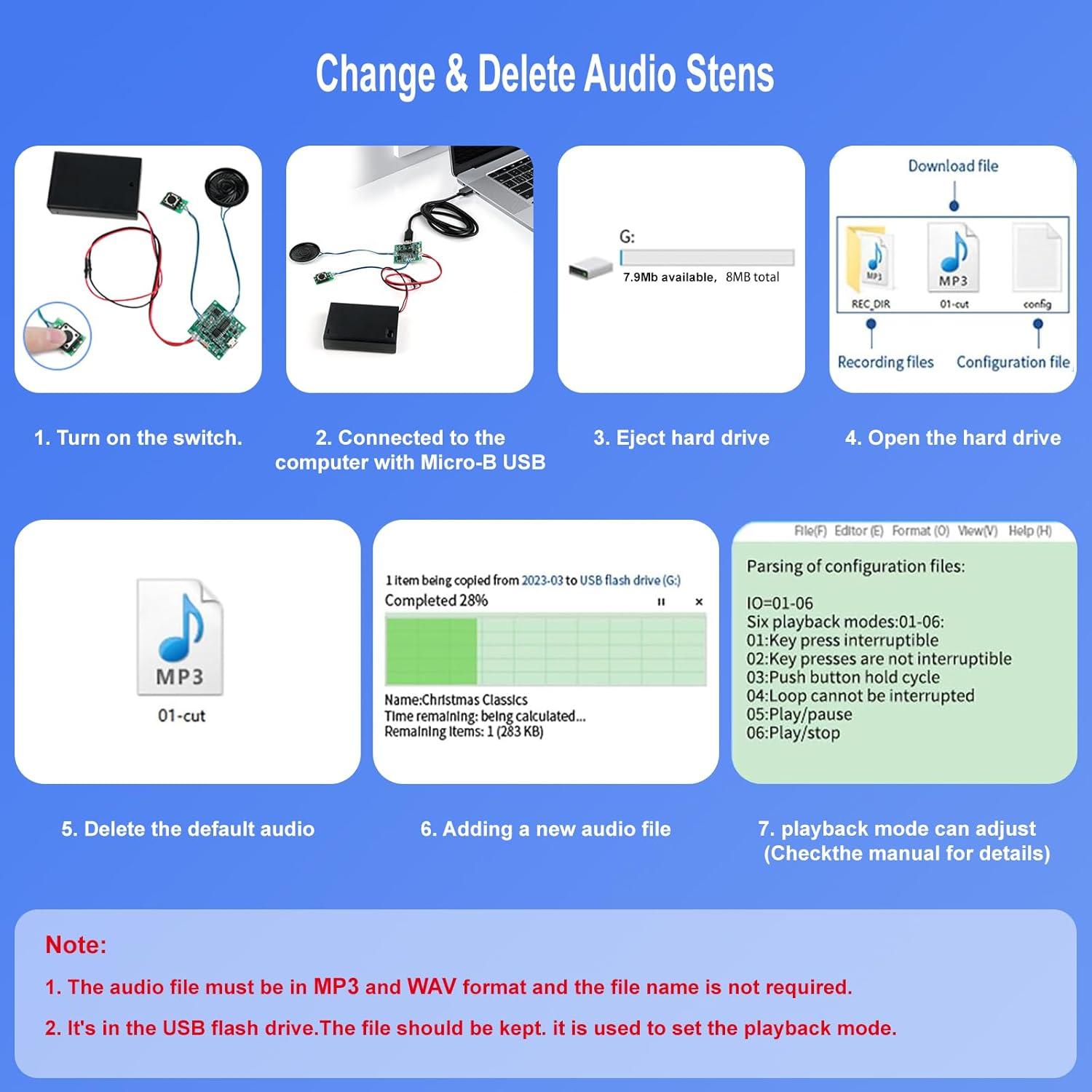 Módulo de Sonido Grabable 8MB Geekstory con Altavoz y Botón