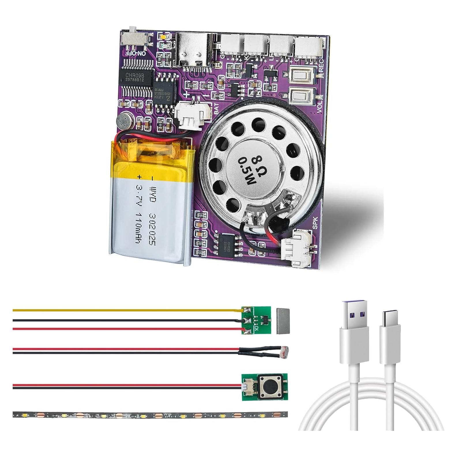Módulo de Sonido Grabable XLW ZS-3001-1P-CH 16MB Luz LED