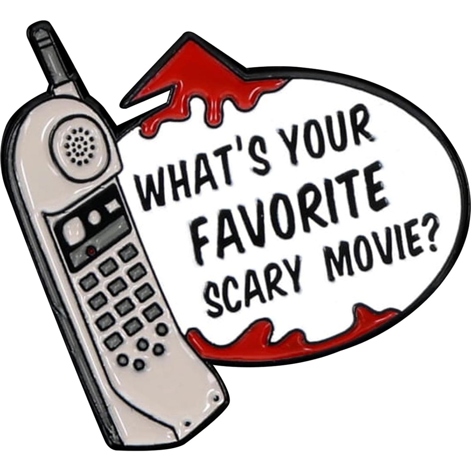 Pin de Esmalte Scream - Teléfono con Frase de Terror