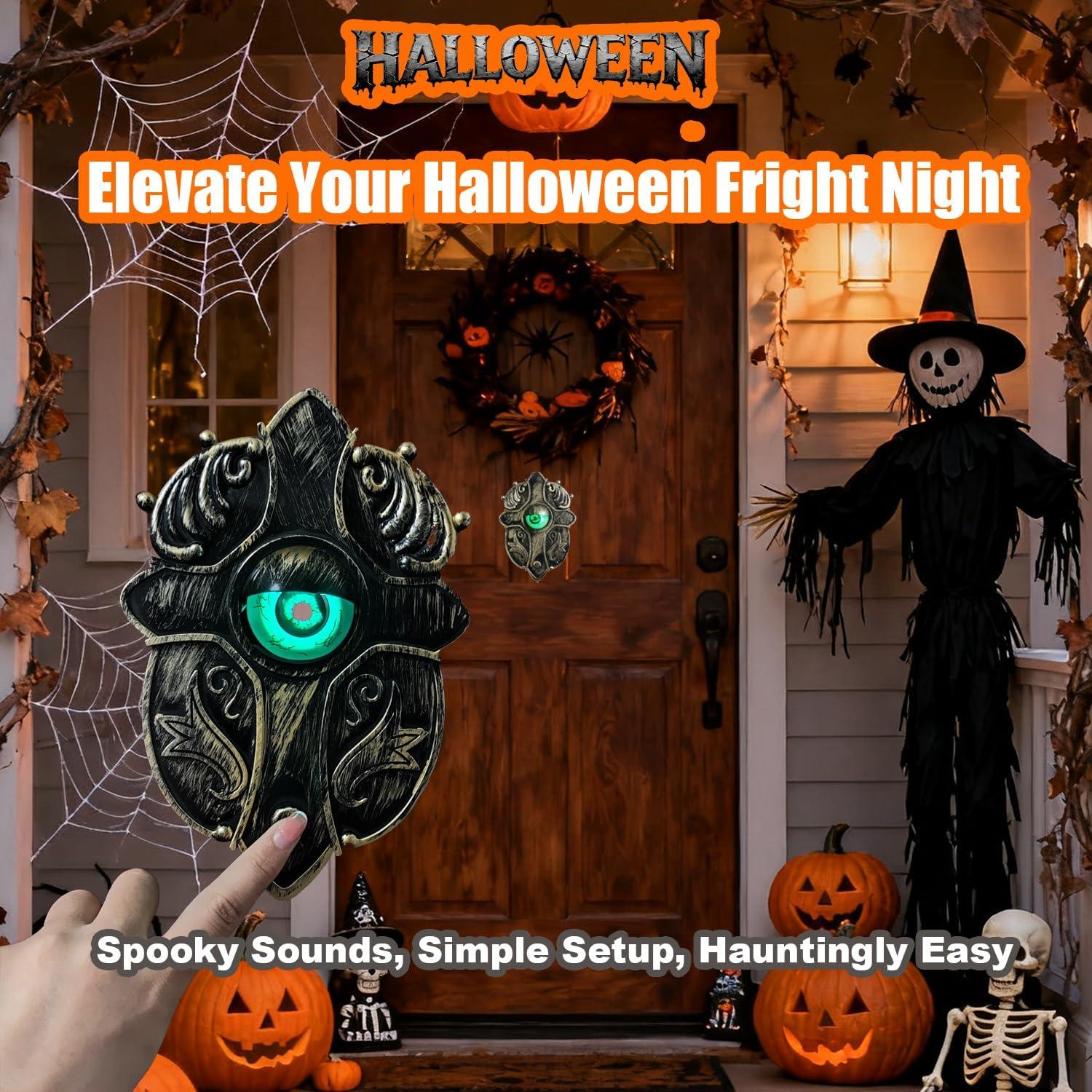 Timbre de Puerta Halloween Aterrador AERFGDE con Ojos 3D