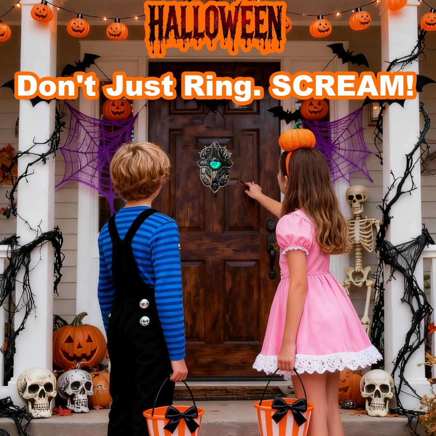 Timbre de Puerta Halloween Aterrador AERFGDE con Ojos 3D