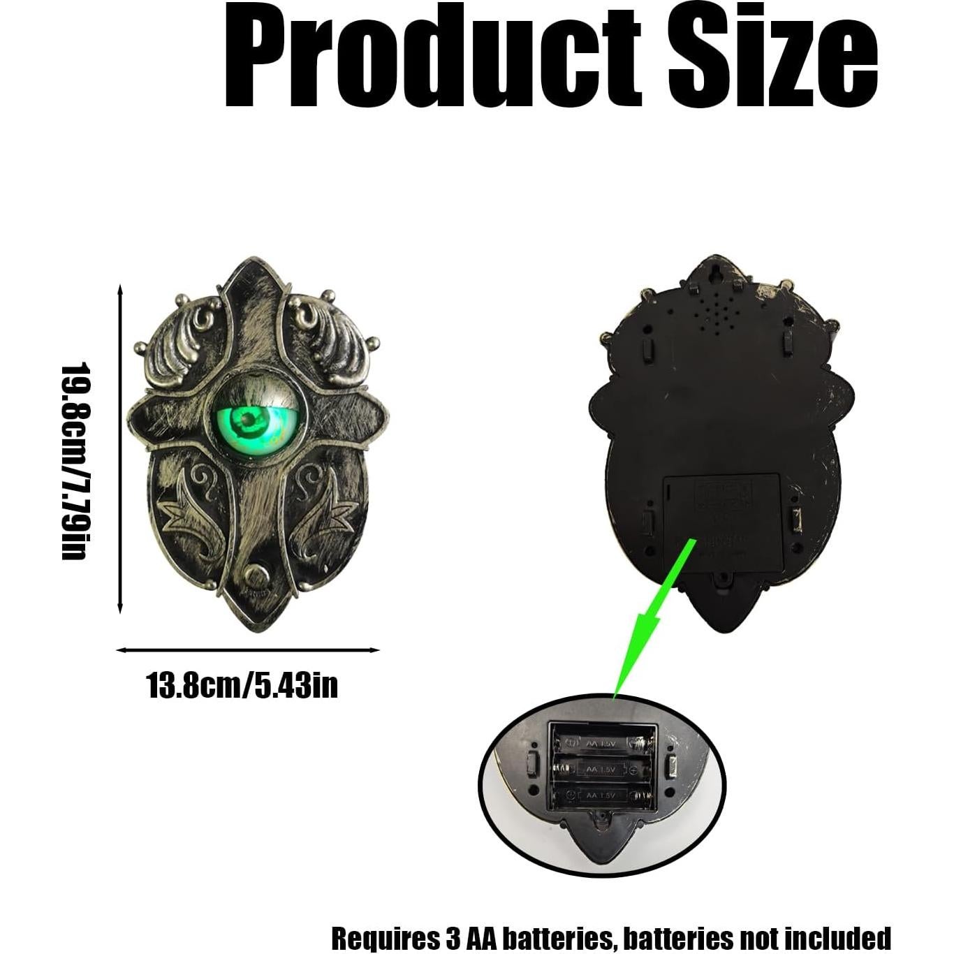 Timbre de Puerta Halloween Aterrador AERFGDE con Ojos 3D