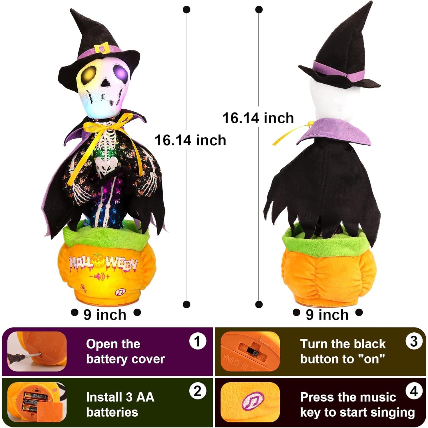 Juguete Esqueleto Cactus que Baila y Habla MILEGI 40.96 cm