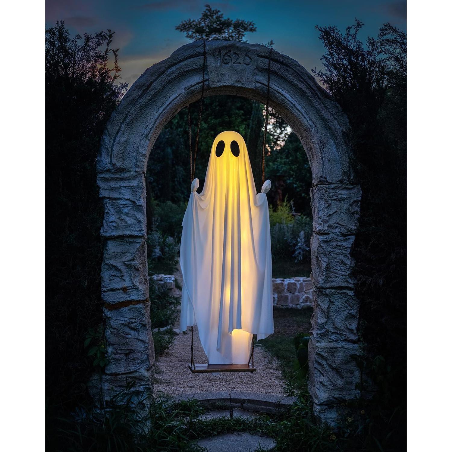 Fantasma Colgante Grande LinkCute 1.52m con Luces LED para Halloween