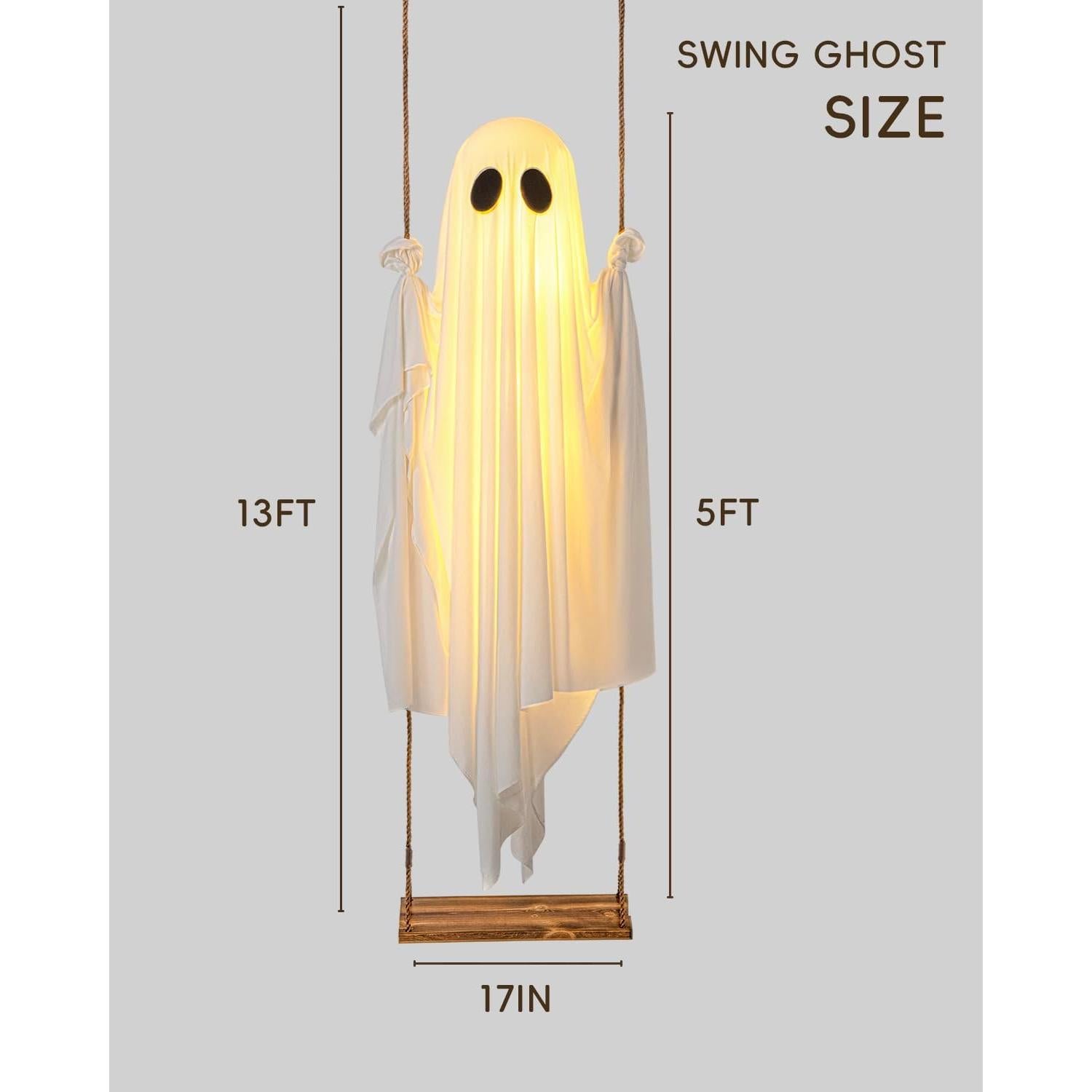 Fantasma Colgante Grande LinkCute 1.52m con Luces LED para Halloween