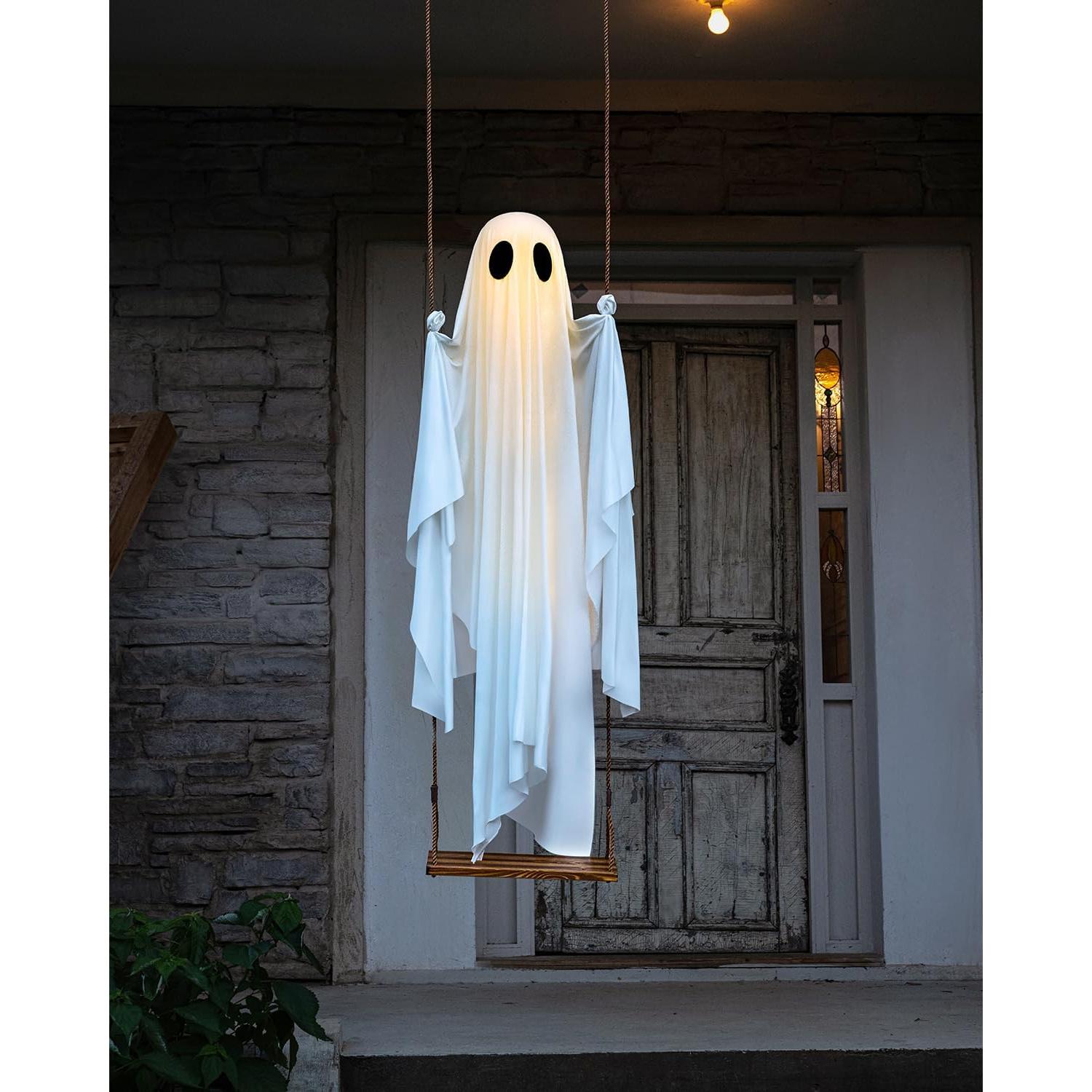 Fantasma Colgante Grande LinkCute 1.52m con Luces LED para Halloween