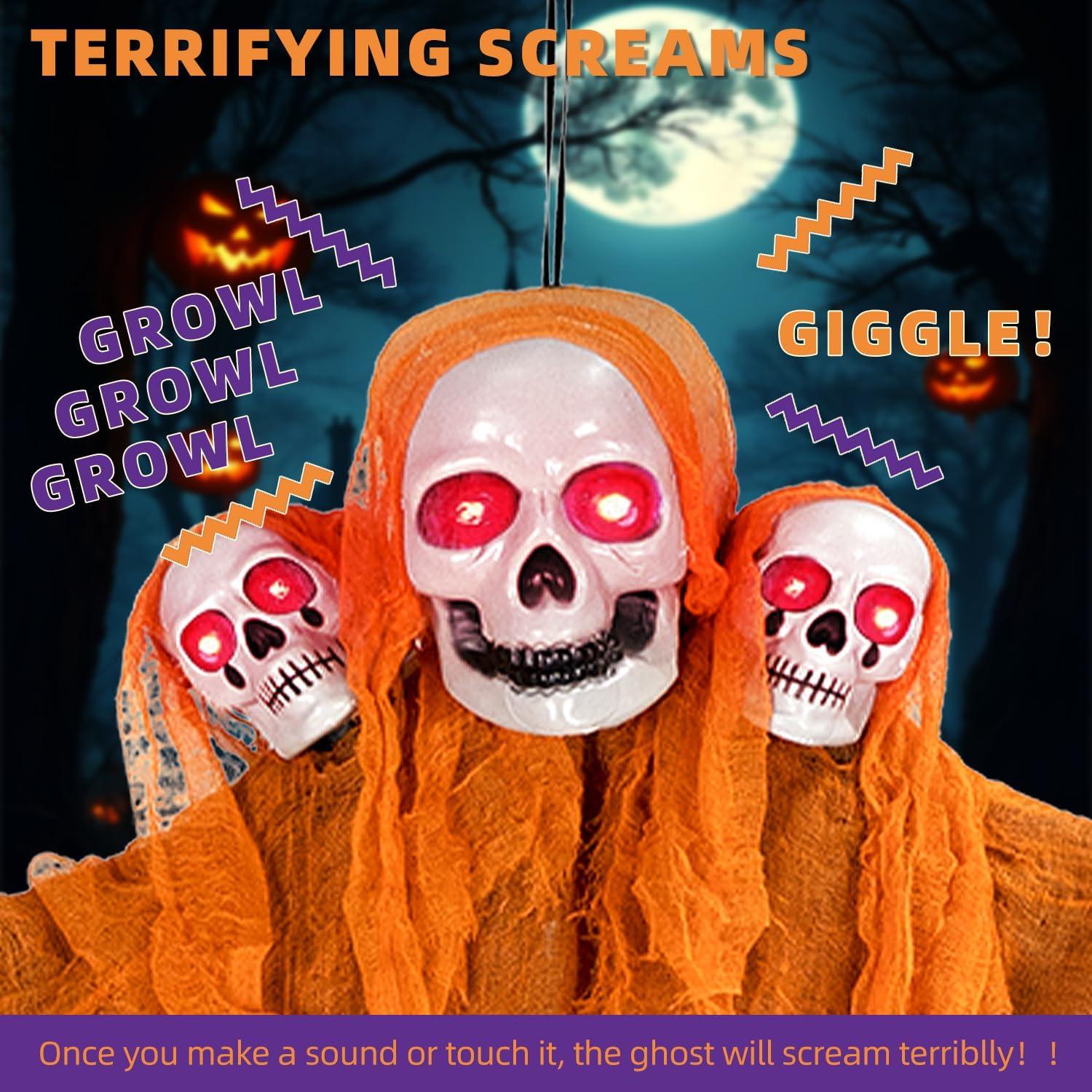 Fantasma Colgante de Halloween Kendane con Ojos Iluminados