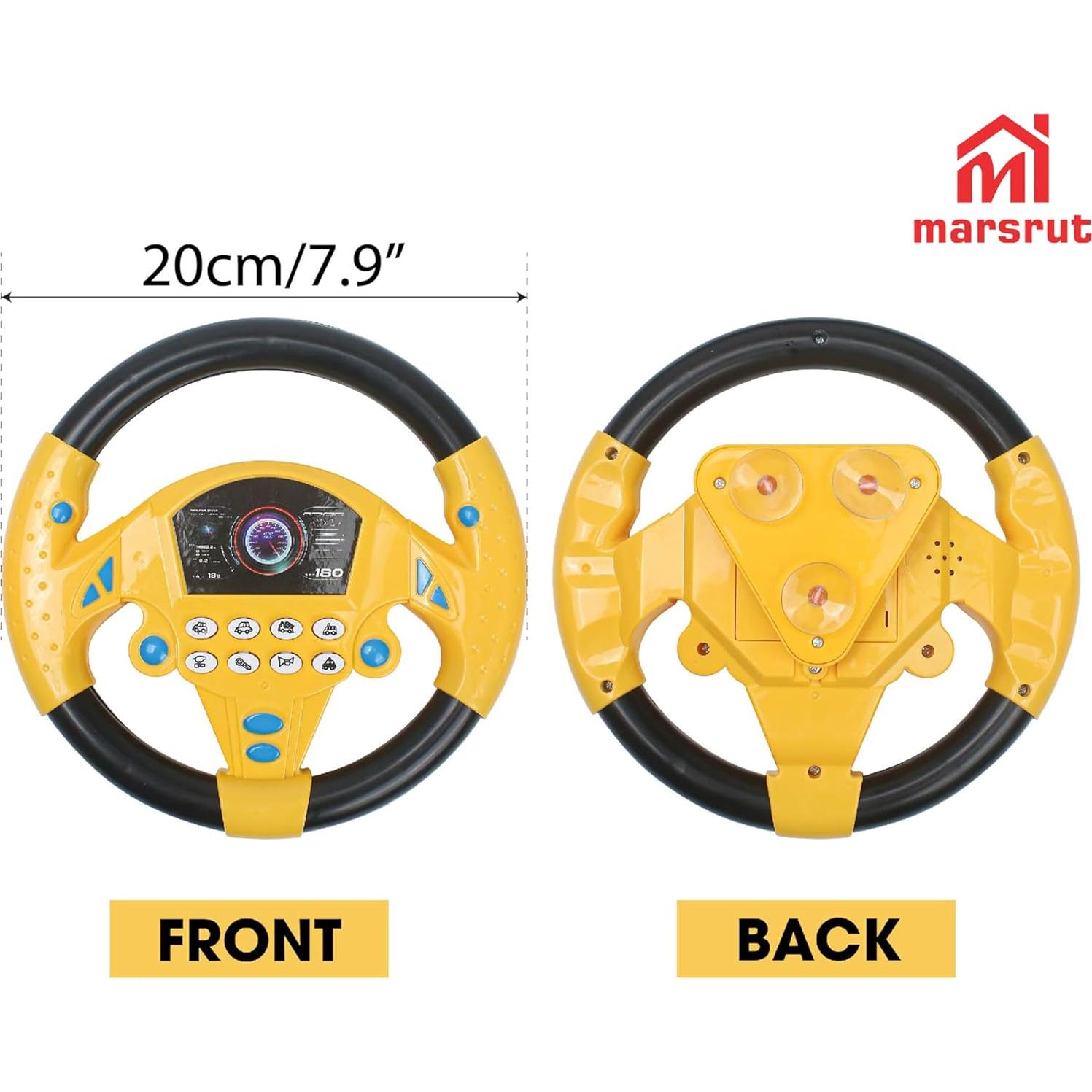 Volante Simulado Electrónico Marsrut para Niños 3+ Amarillo