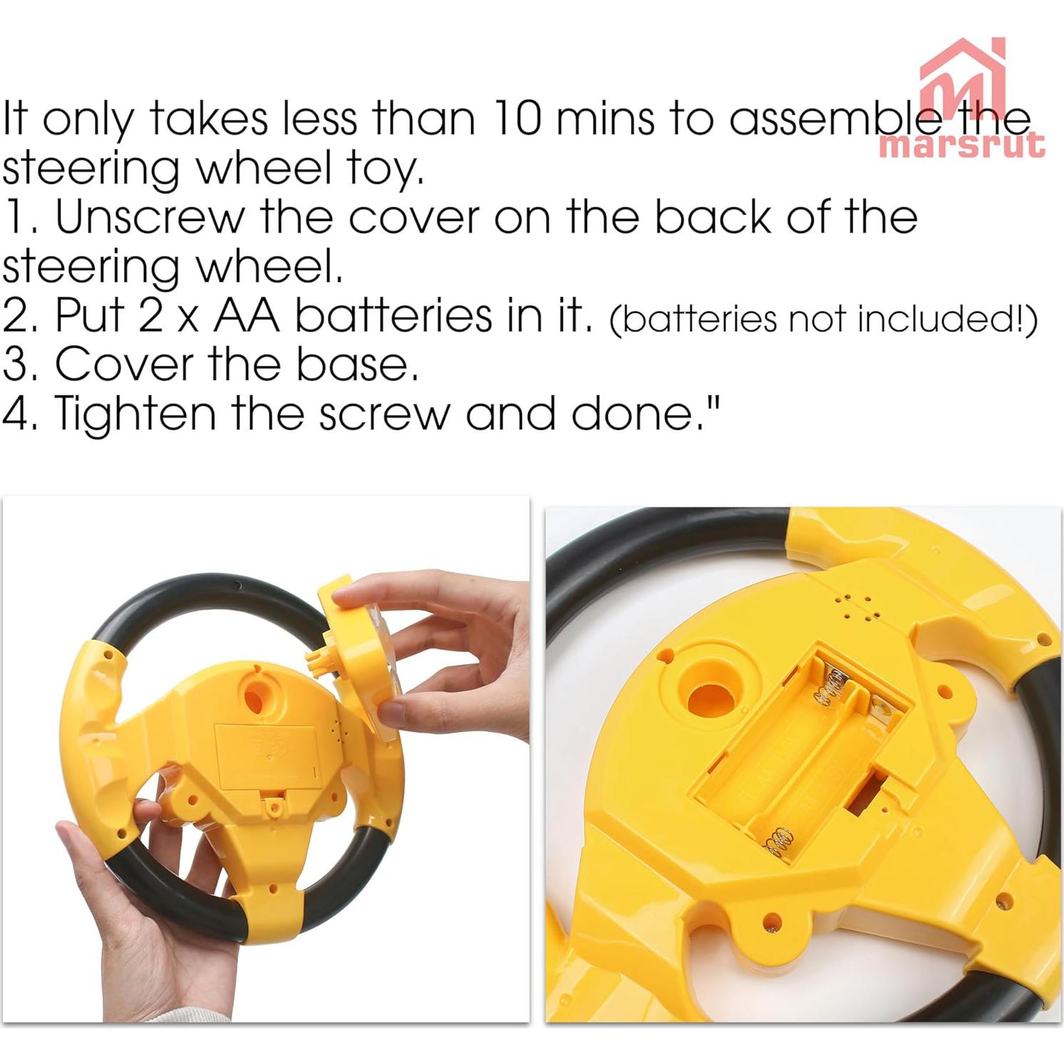 Volante Simulado Electrónico Marsrut para Niños 3+ Amarillo