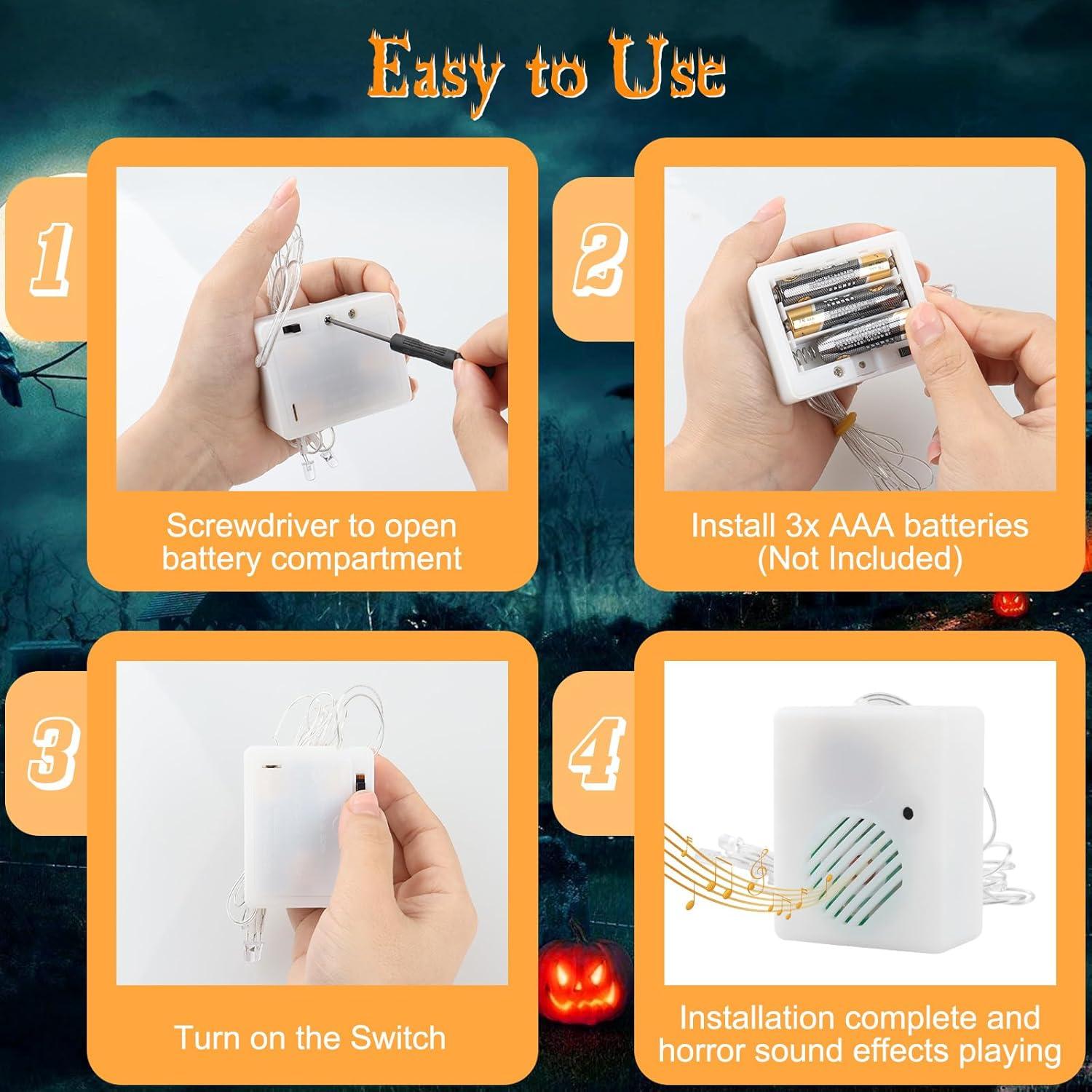 Paquete de 2 Efectos de Sonido Halloween CCBASEBALL con LED