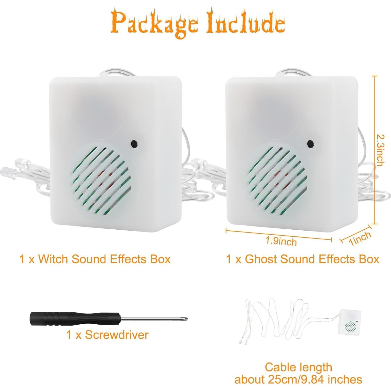 Paquete de 2 Efectos de Sonido Halloween CCBASEBALL con LED