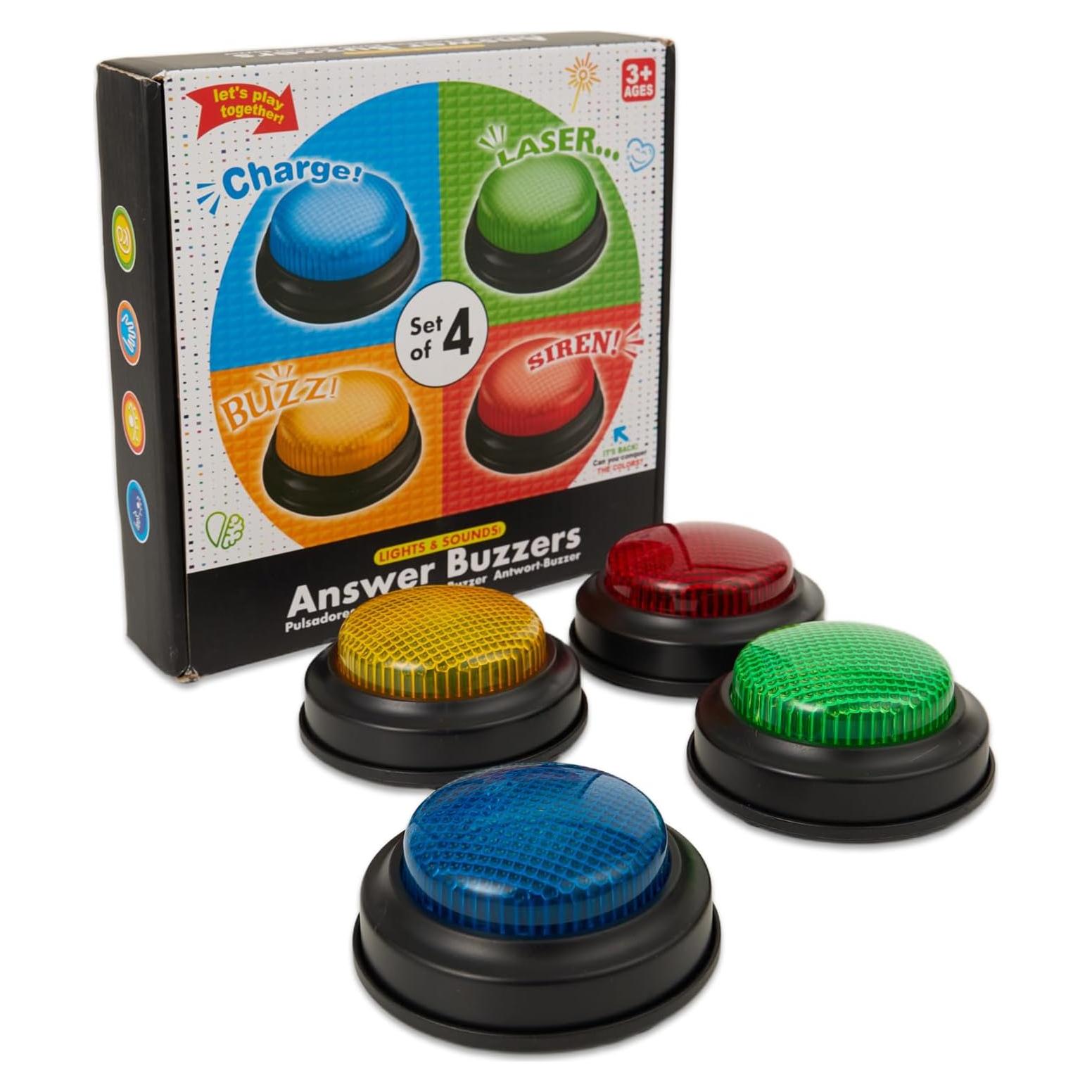 Juego de 4 Timbres de Respuesta con Luces y Sonido PQJSJDR