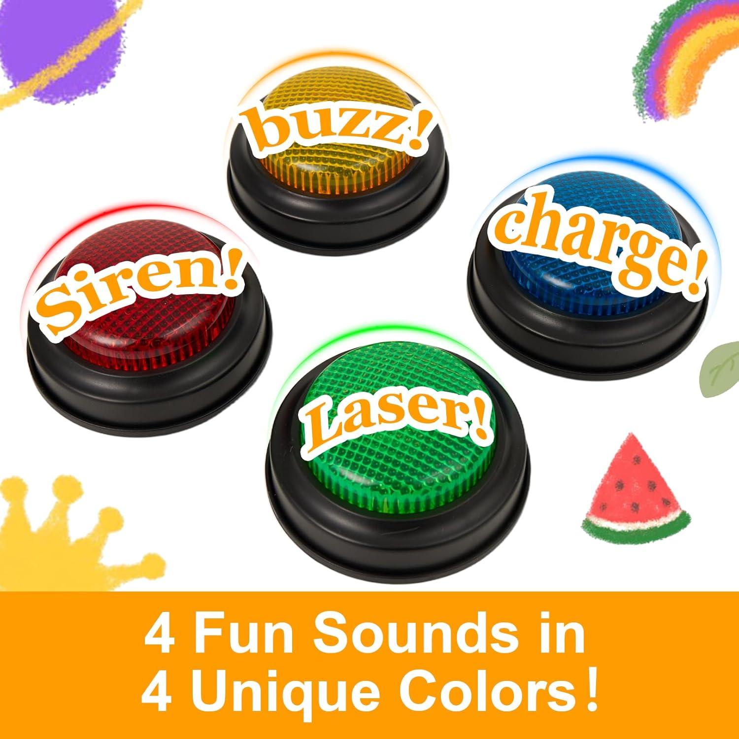 Juego de 4 Timbres de Respuesta con Luces y Sonido PQJSJDR