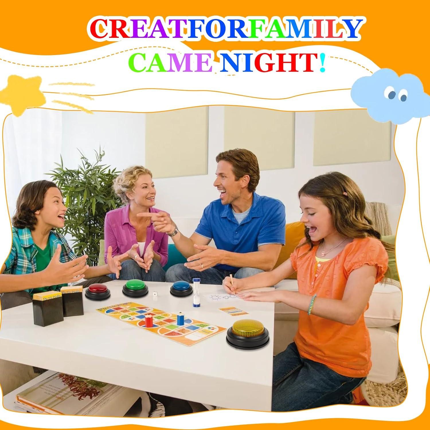 Juego de 4 Timbres de Respuesta con Luces y Sonido PQJSJDR