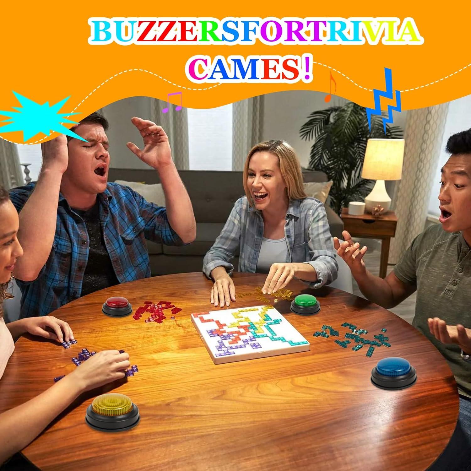 Juego de 4 Timbres de Respuesta con Luces y Sonido PQJSJDR